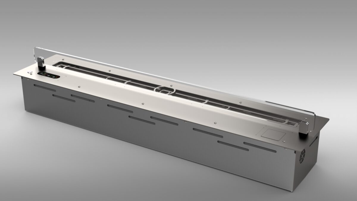 BR1100A INOX(2) Bruciatore acceso visto dall'alto